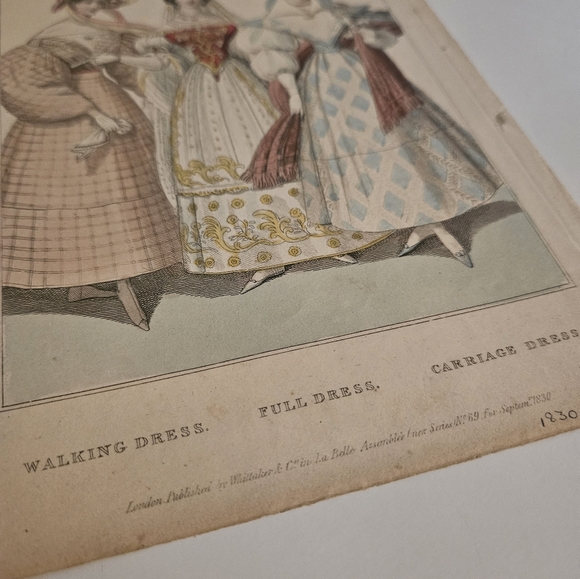1830 La Belle Assemblee Magazine "Three Dresses" - Picture 4 of 4